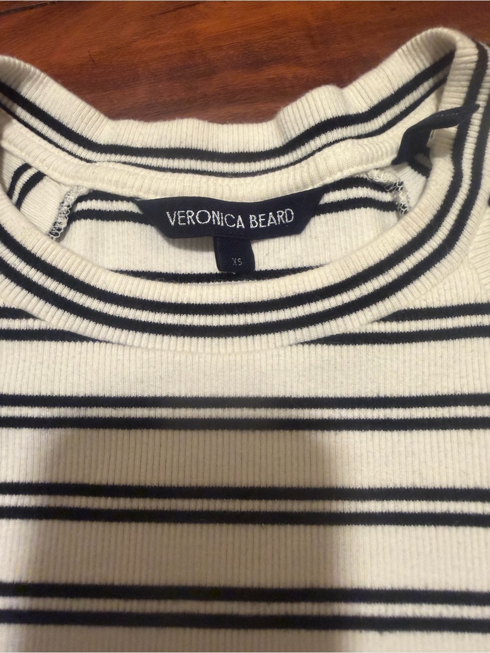 Veronica Beard Striped Puff-Sleeve Crewneck - Picture 3 of 6